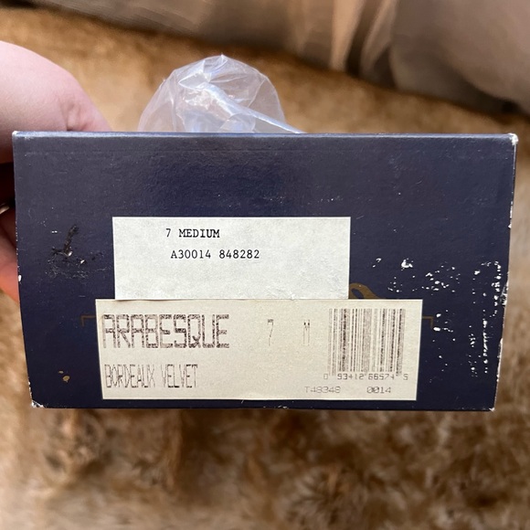 Vintage Nina Arabesque Bordeaux Velvet Women’s 7 Medium Tassel Christmas - Picture 5 of 6